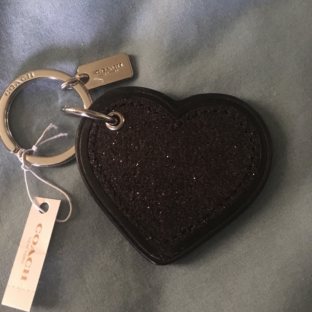 NWT Coach sparkle heart keychain